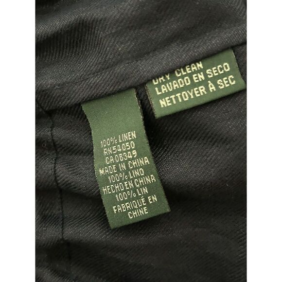 Lauren Ralph Lauren Women’s Blue 100% Linen Cinched Waist Hooded Jacket Sz M - Picture 7 of 7